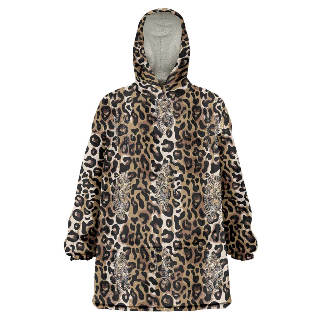 African Leopard Skin Pattern Wearable Blanket Hoodie