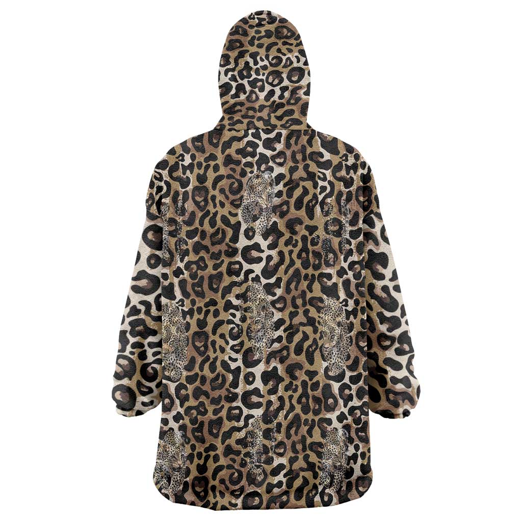 African Leopard Skin Pattern Wearable Blanket Hoodie