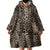African Leopard Skin Pattern Wearable Blanket Hoodie