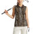 African Leopard Skin Pattern Women Sleeveless Polo Shirt