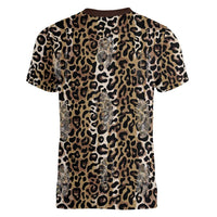 African Leopard Skin Pattern Women V-Neck T-Shirt