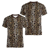 African Leopard Skin Pattern Women V-Neck T-Shirt