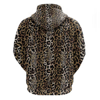 African Leopard Skin Pattern Zip Hoodie