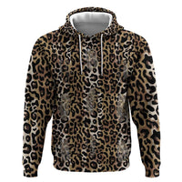 African Leopard Skin Pattern Zip Hoodie