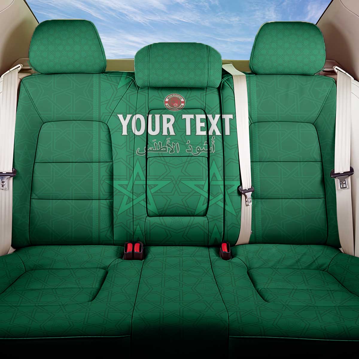 Custom Morocco Football Back Car Seat Cover Sir Sir Sir