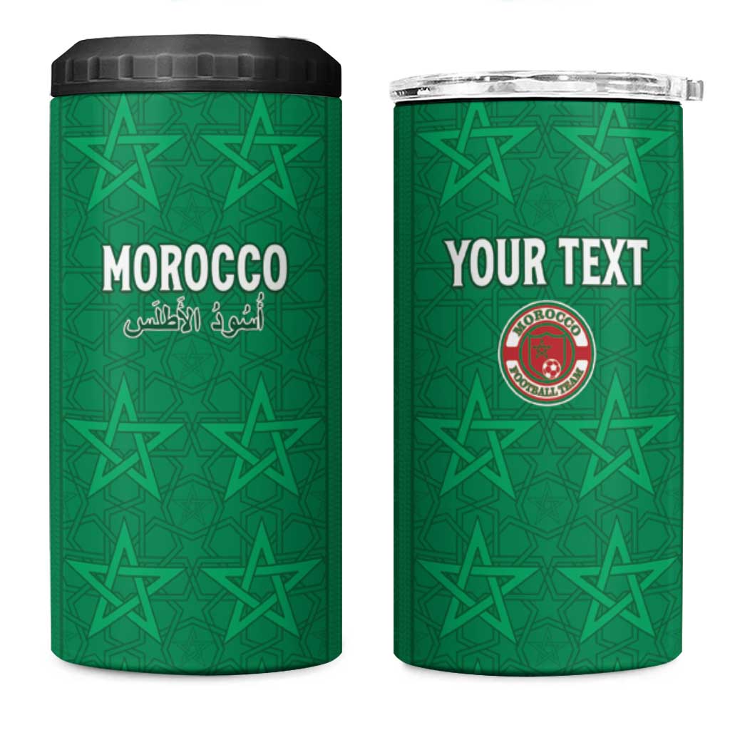 Custom Morocco Football 4 in 1 Can Cooler Tumbler Sir Sir Sir
