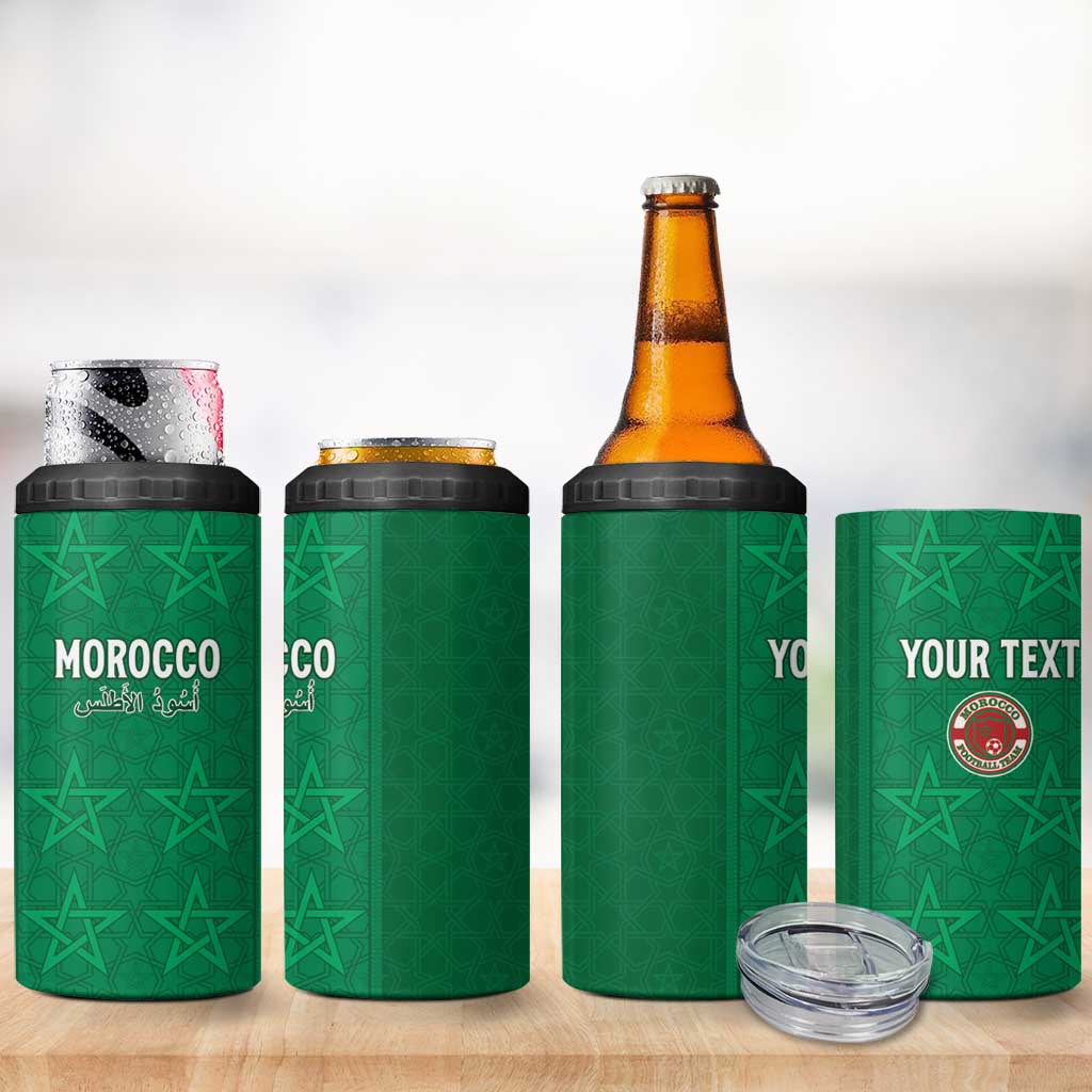 Custom Morocco Football 4 in 1 Can Cooler Tumbler Sir Sir Sir