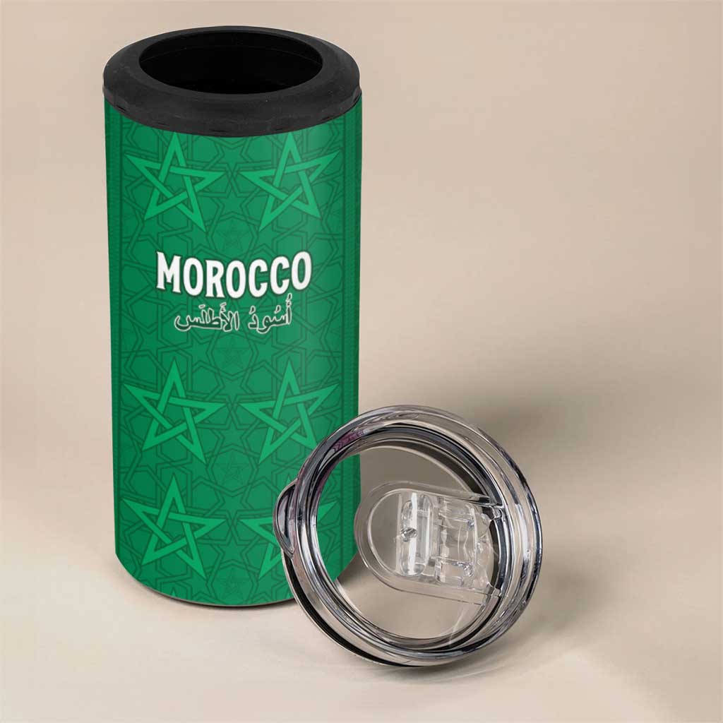 Custom Morocco Football 4 in 1 Can Cooler Tumbler Sir Sir Sir