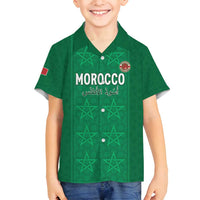Custom Morocco Football Family Matching Off Shoulder Maxi Dress and Hawaiian Shirt Sir Sir Sir