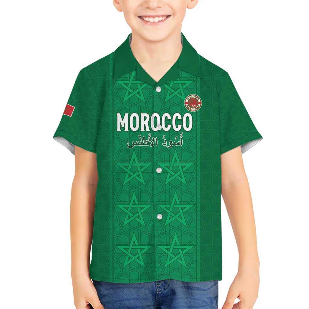 Custom Morocco Football Family Matching Off Shoulder Short Dress and Hawaiian Shirt Sir Sir Sir