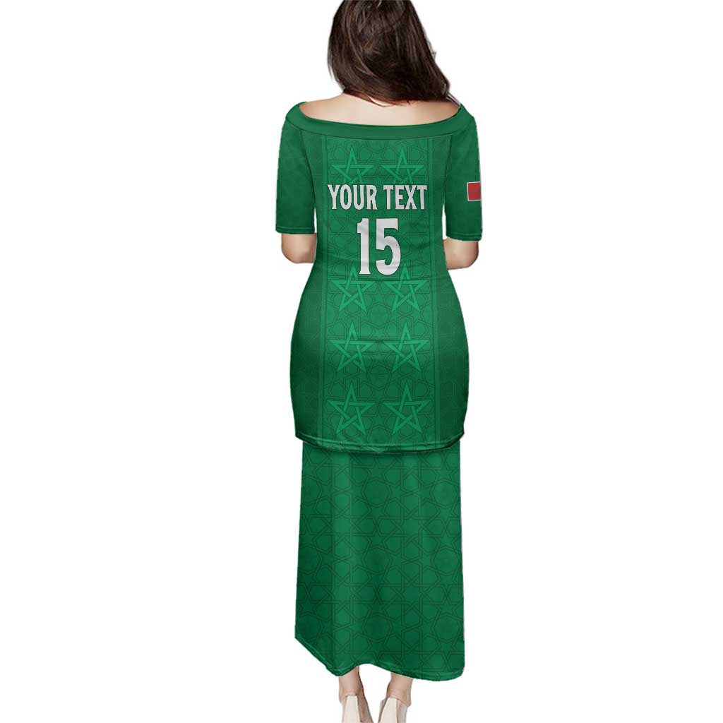 Custom Morocco Football Family Matching Puletasi and Hawaiian Shirt Sir Sir Sir