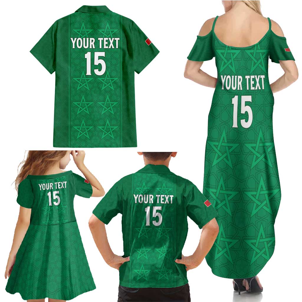 Custom Morocco Football Family Matching Summer Maxi Dress and Hawaiian Shirt Sir Sir Sir
