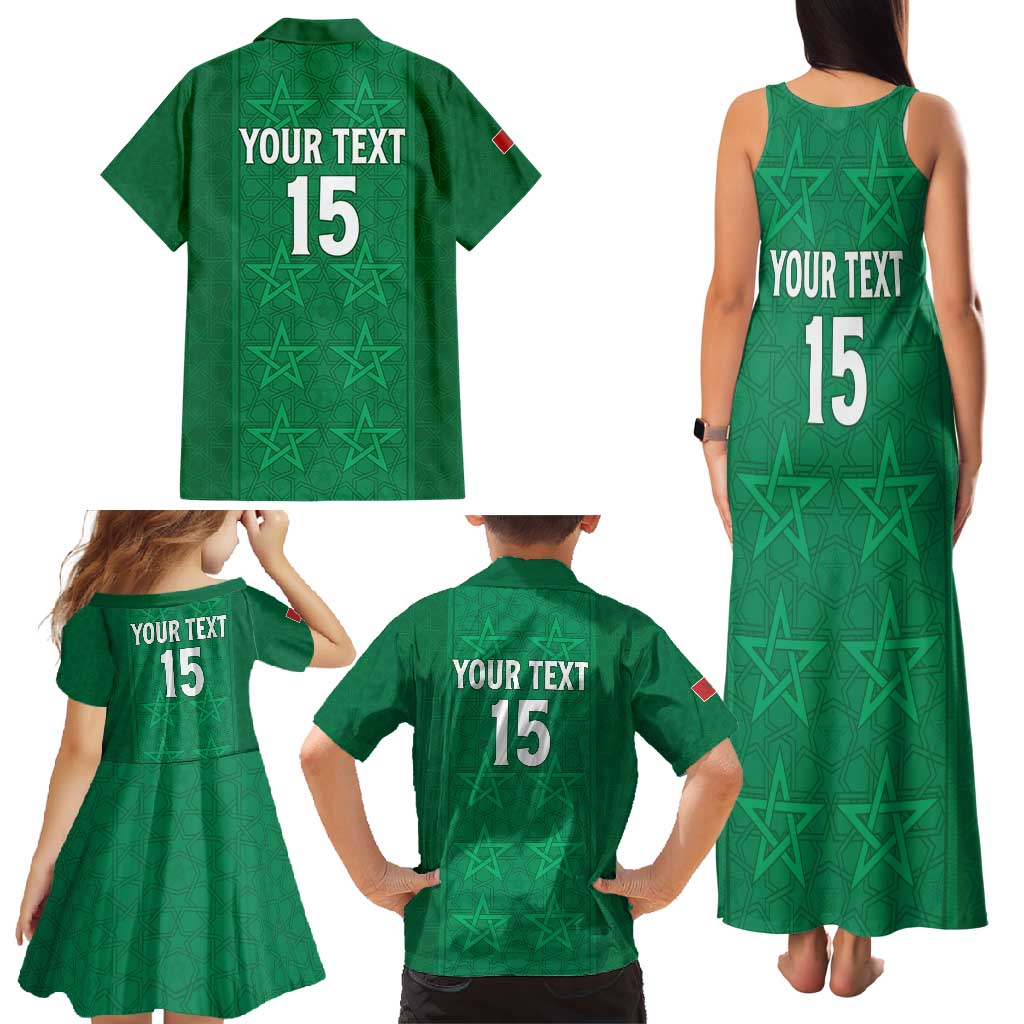 Custom Morocco Football Family Matching Tank Maxi Dress and Hawaiian Shirt Sir Sir Sir