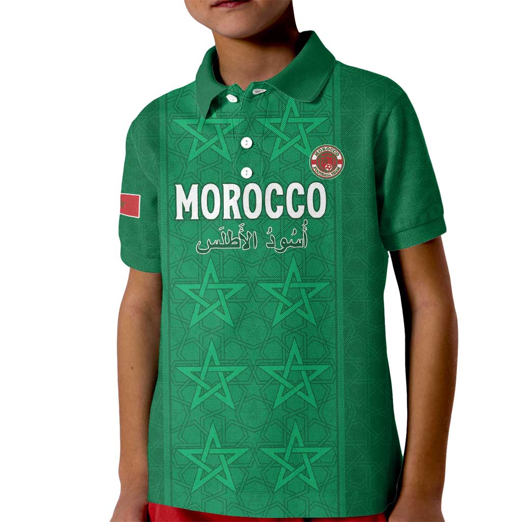 Custom Morocco Football Kid Polo Shirt Sir Sir Sir