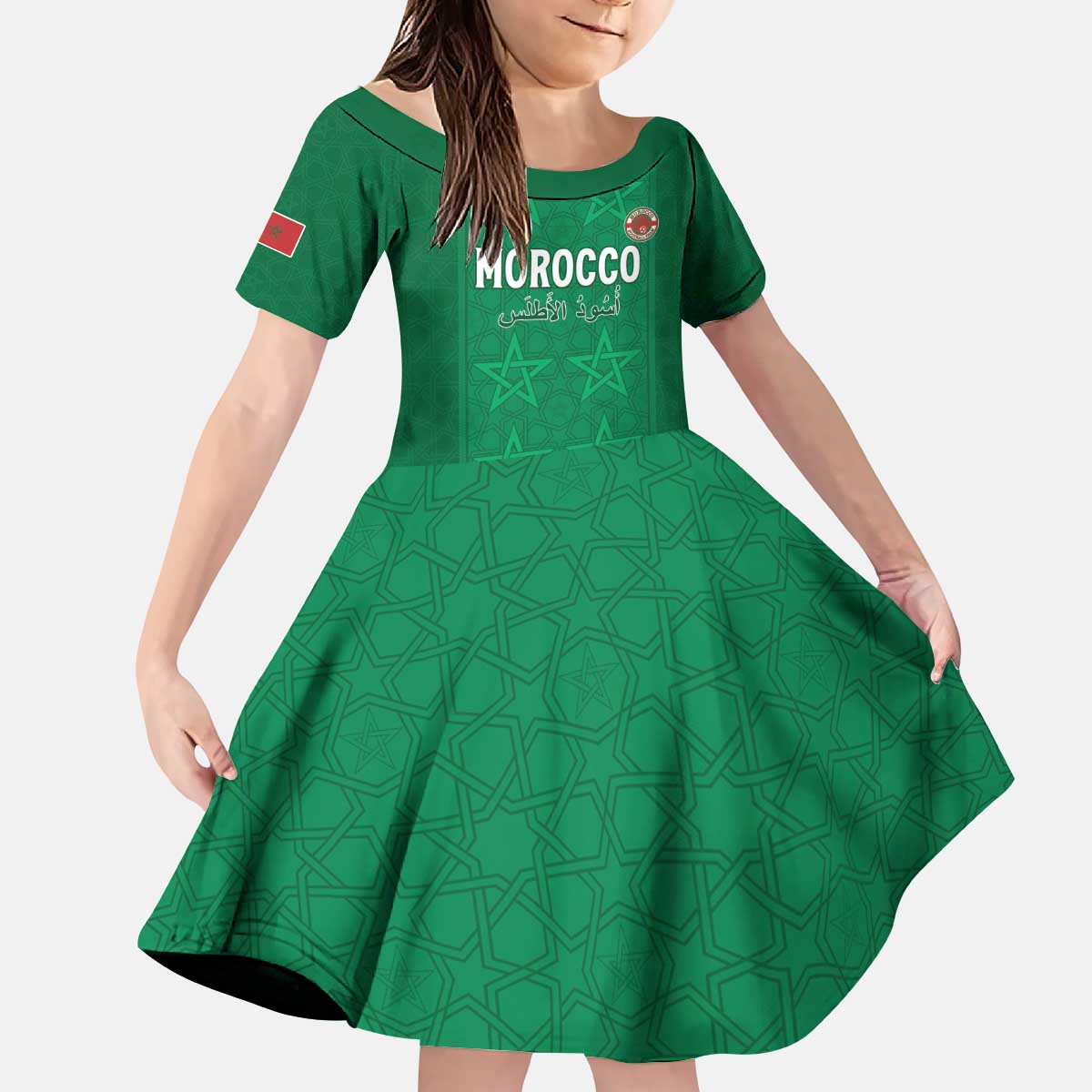 Custom Morocco Football Kid Short Sleeve Dress Sir Sir Sir
