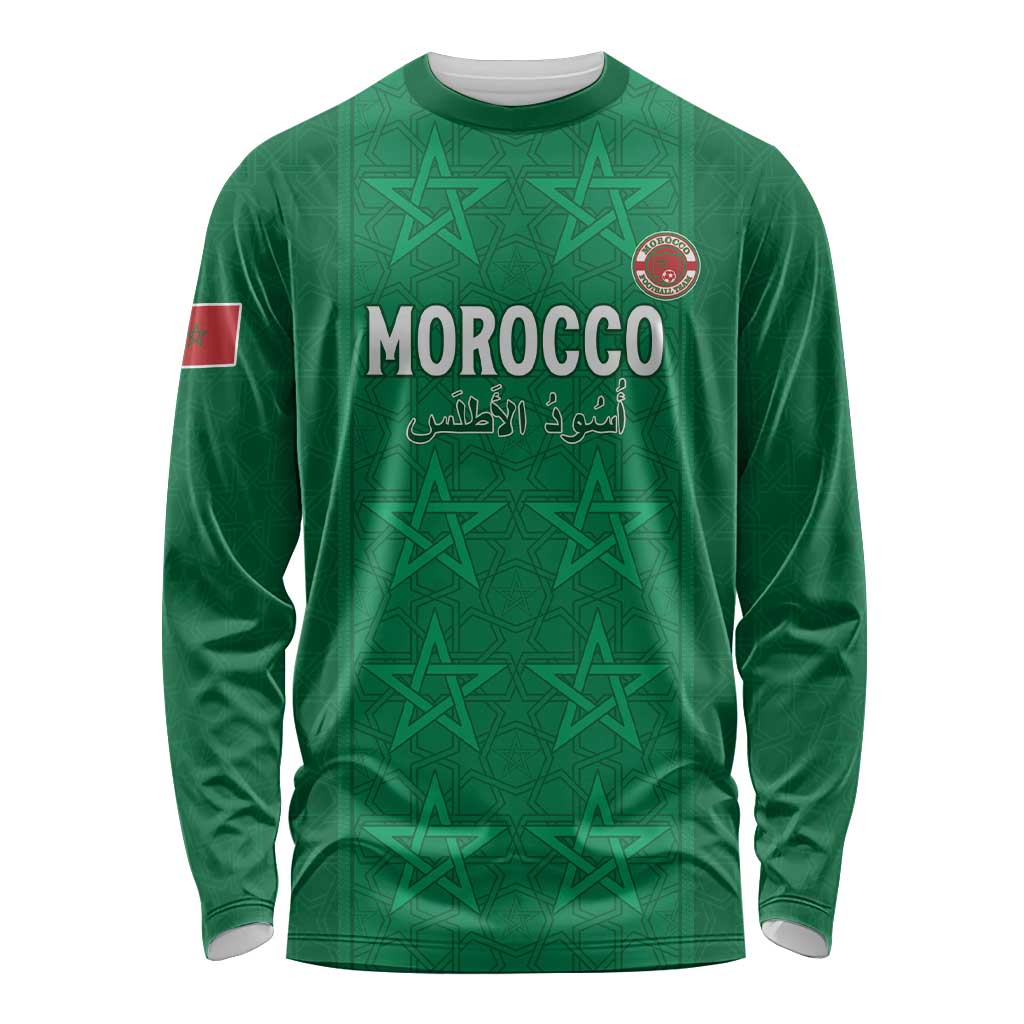 Custom Morocco Football Long Sleeve Shirt Sir Sir Sir
