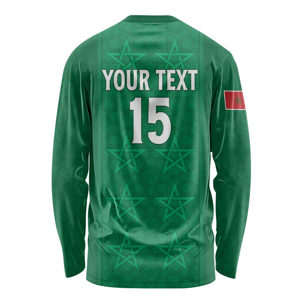 Custom Morocco Football Long Sleeve Shirt Sir Sir Sir