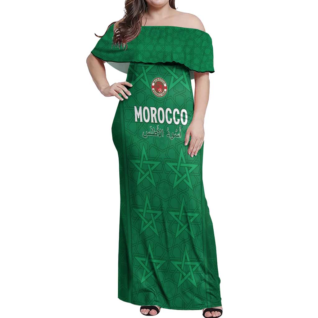 Custom Morocco Football Off Shoulder Maxi Dress Sir Sir Sir