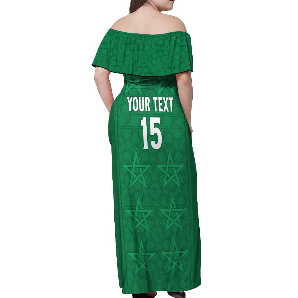 Custom Morocco Football Off Shoulder Maxi Dress Sir Sir Sir