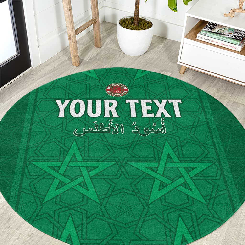 Custom Morocco Football Round Carpet Sir Sir Sir