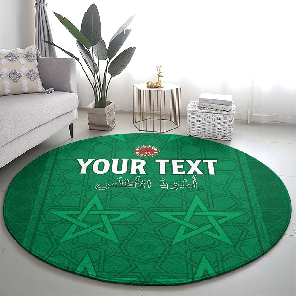 Custom Morocco Football Round Carpet Sir Sir Sir