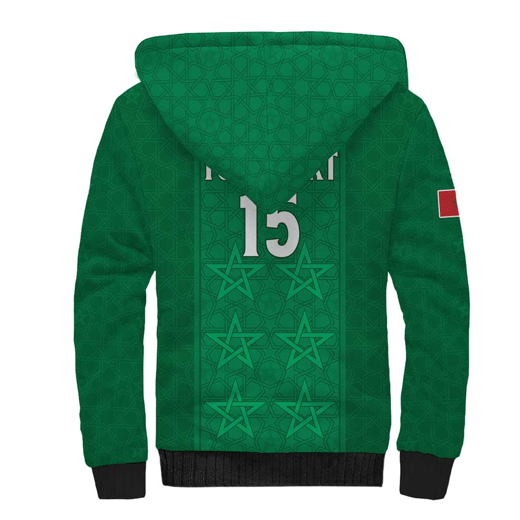 Custom Morocco Football Sherpa Hoodie Sir Sir Sir