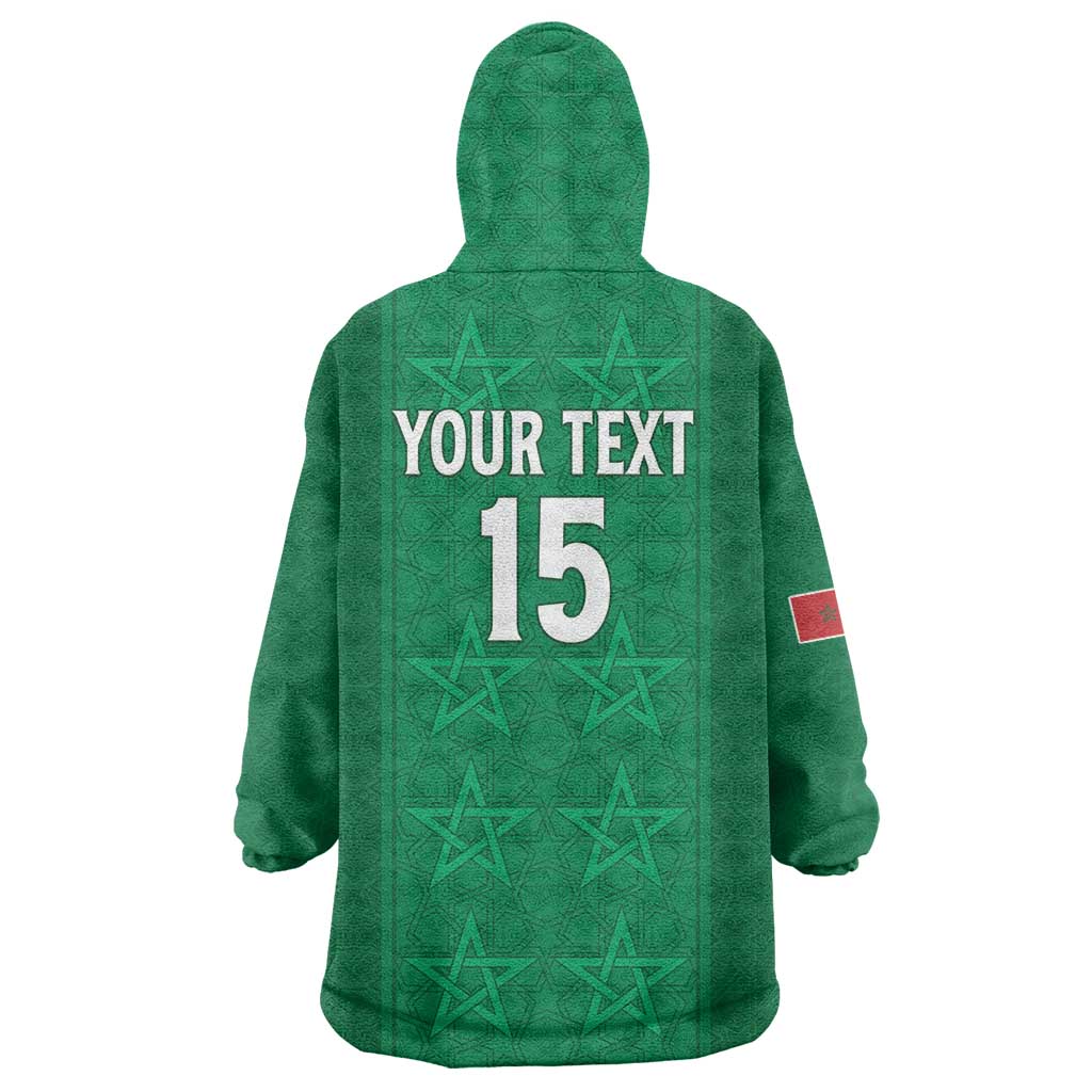 Custom Morocco Football Wearable Blanket Hoodie Sir Sir Sir