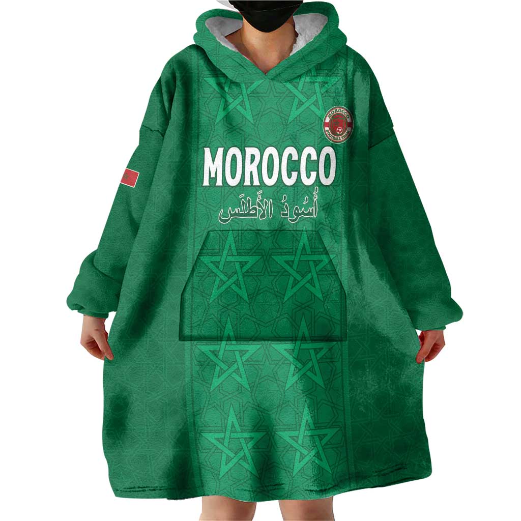 Custom Morocco Football Wearable Blanket Hoodie Sir Sir Sir