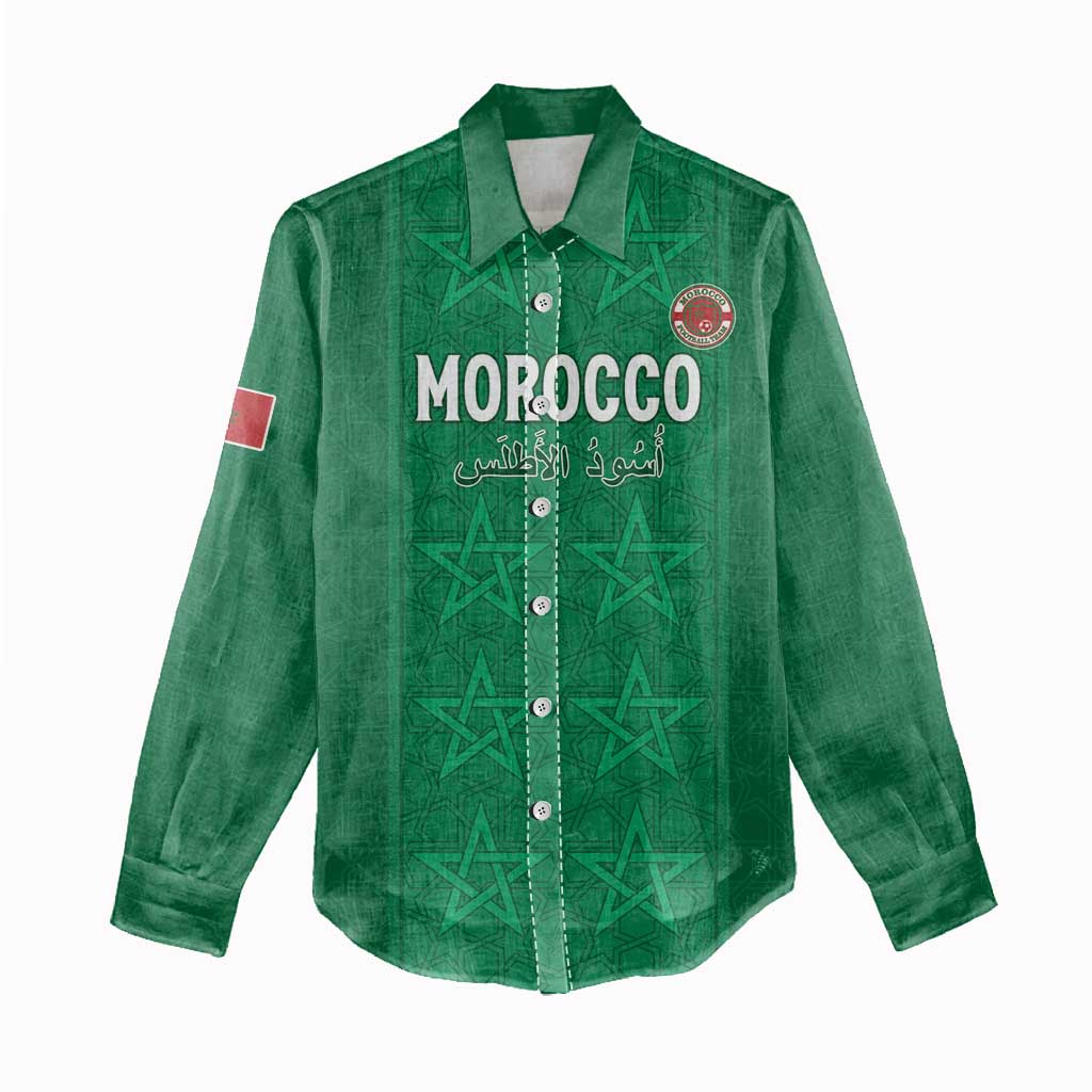 Custom Morocco Football Women Casual Shirt Sir Sir Sir