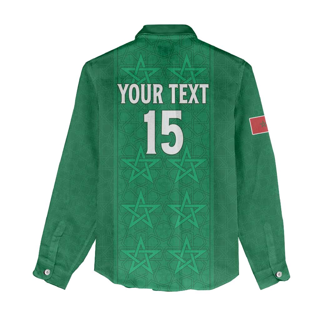 Custom Morocco Football Women Casual Shirt Sir Sir Sir