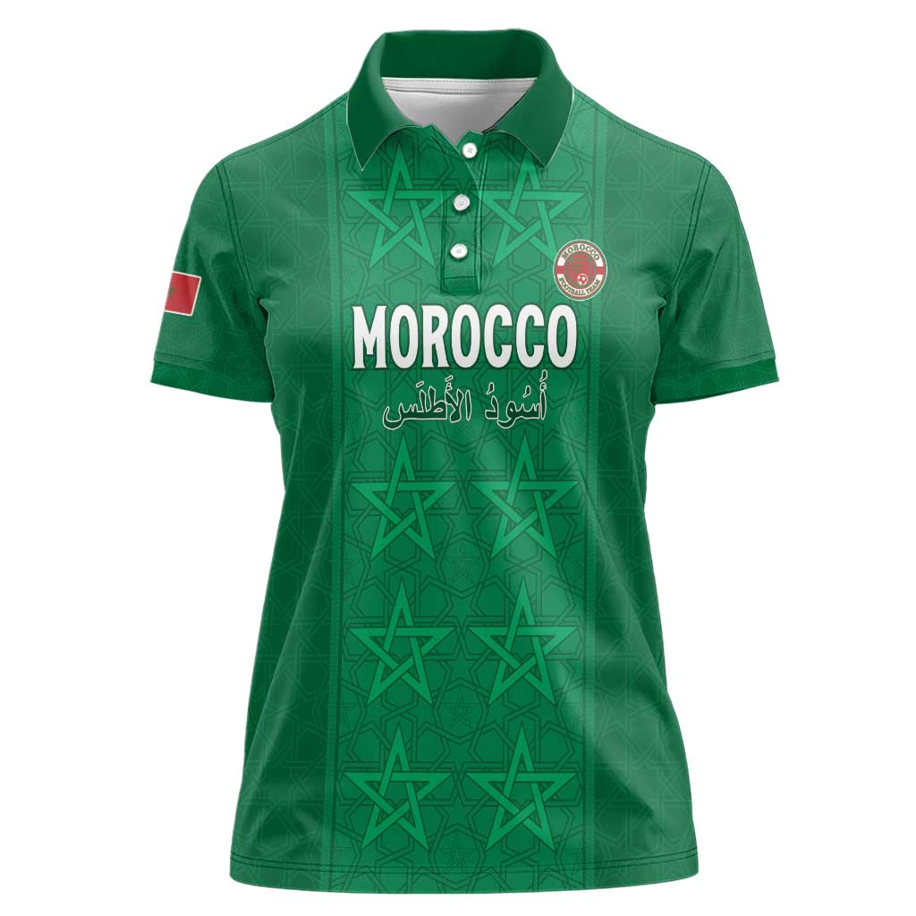 Custom Morocco Football Women Polo Shirt Sir Sir Sir
