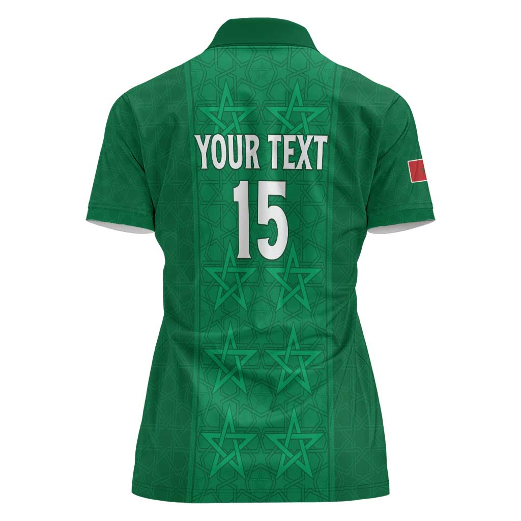 Custom Morocco Football Women Polo Shirt Sir Sir Sir