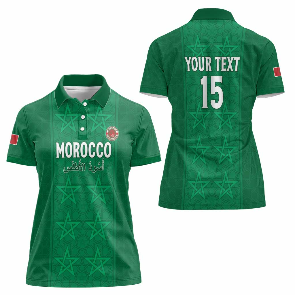 Custom Morocco Football Women Polo Shirt Sir Sir Sir