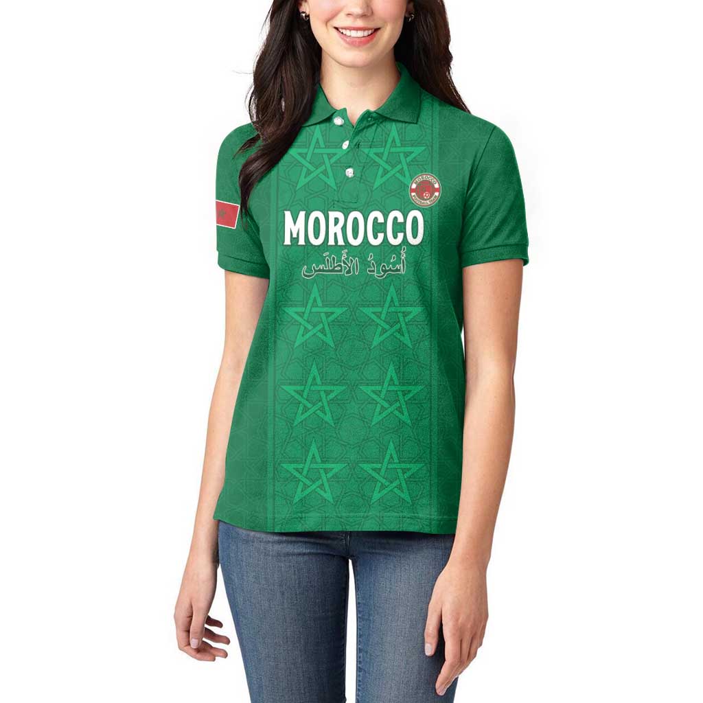 Custom Morocco Football Women Polo Shirt Sir Sir Sir