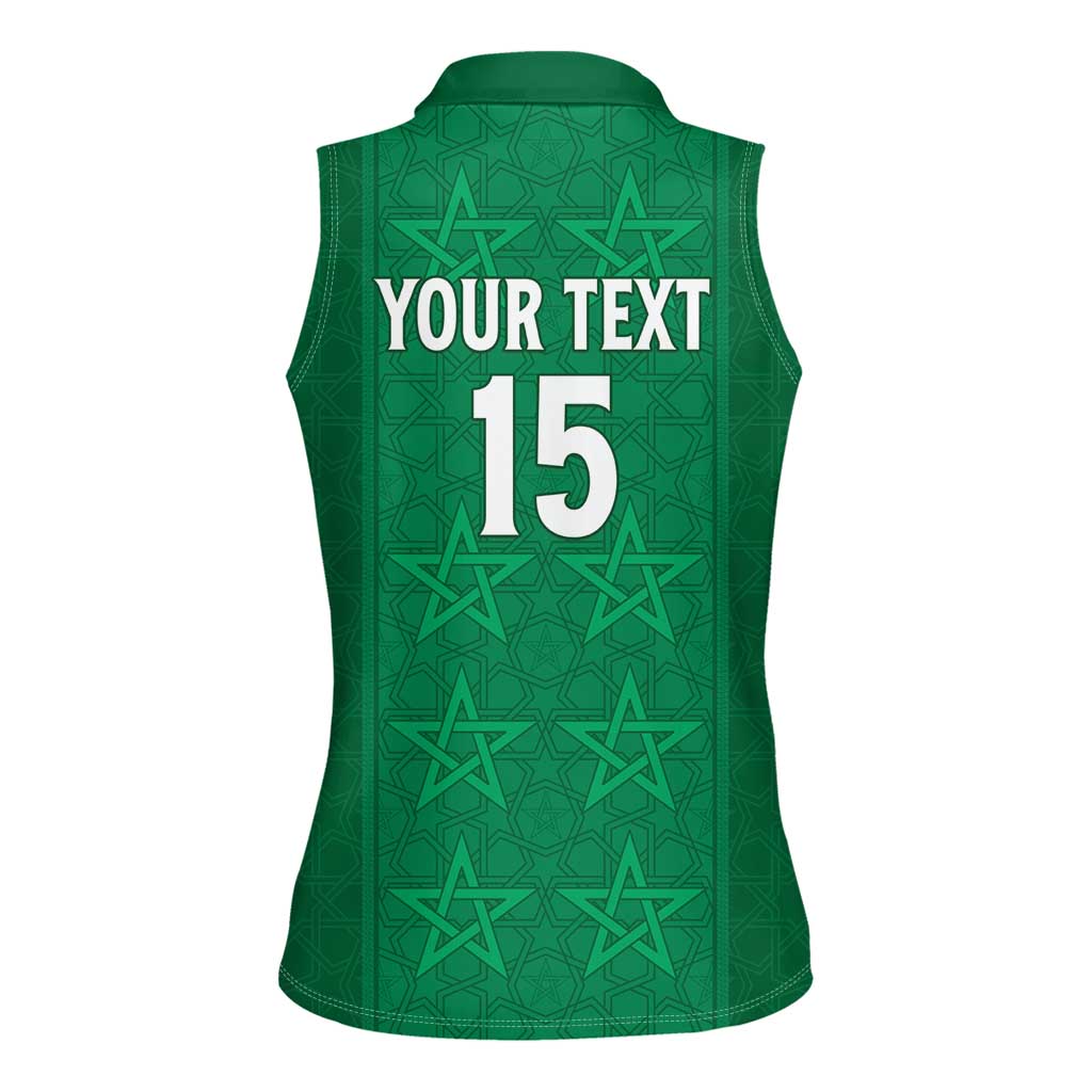Custom Morocco Football Women Sleeveless Polo Shirt Sir Sir Sir