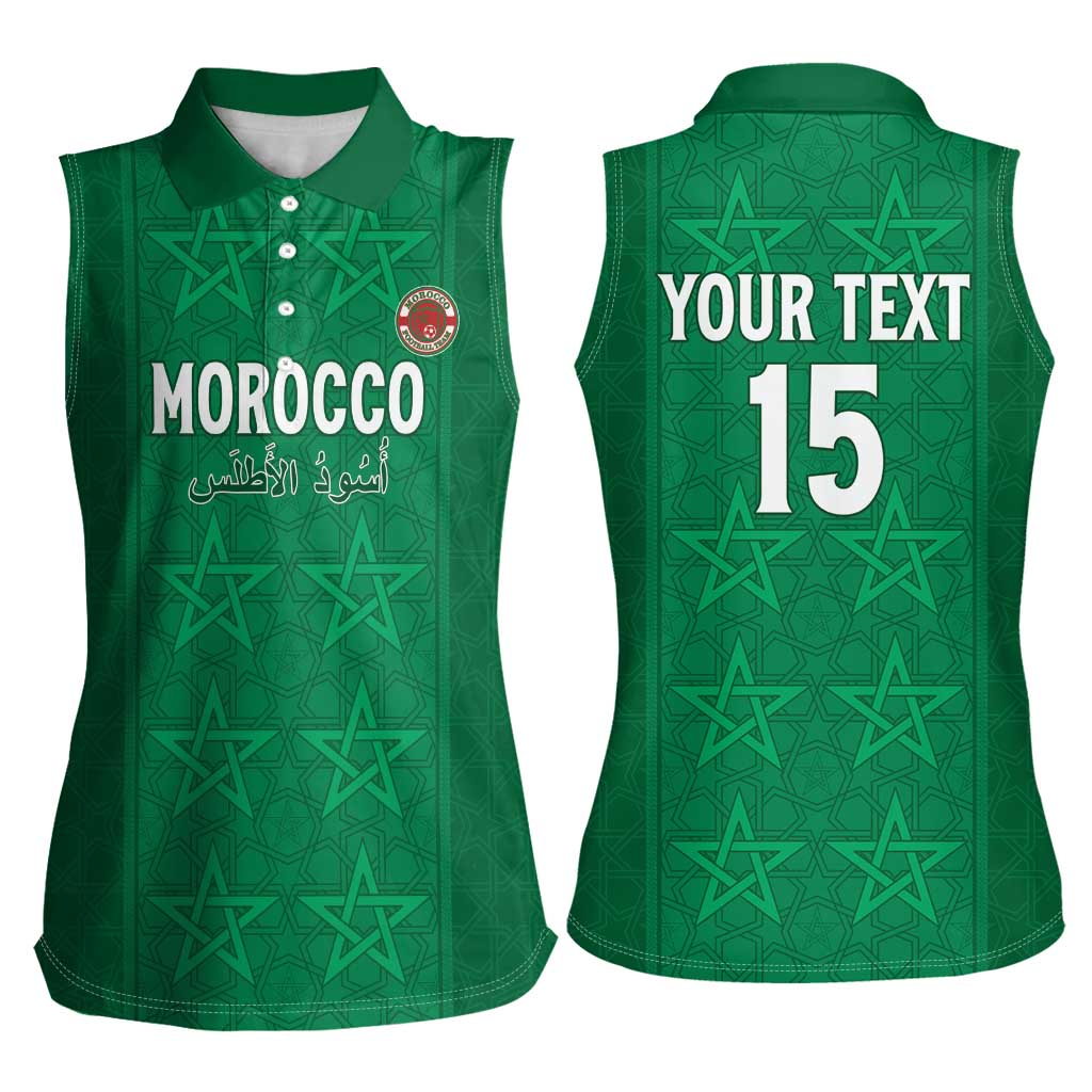 Custom Morocco Football Women Sleeveless Polo Shirt Sir Sir Sir
