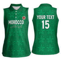 Custom Morocco Football Women Sleeveless Polo Shirt Sir Sir Sir