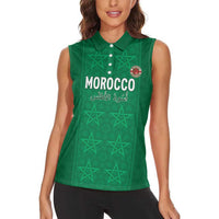 Custom Morocco Football Women Sleeveless Polo Shirt Sir Sir Sir