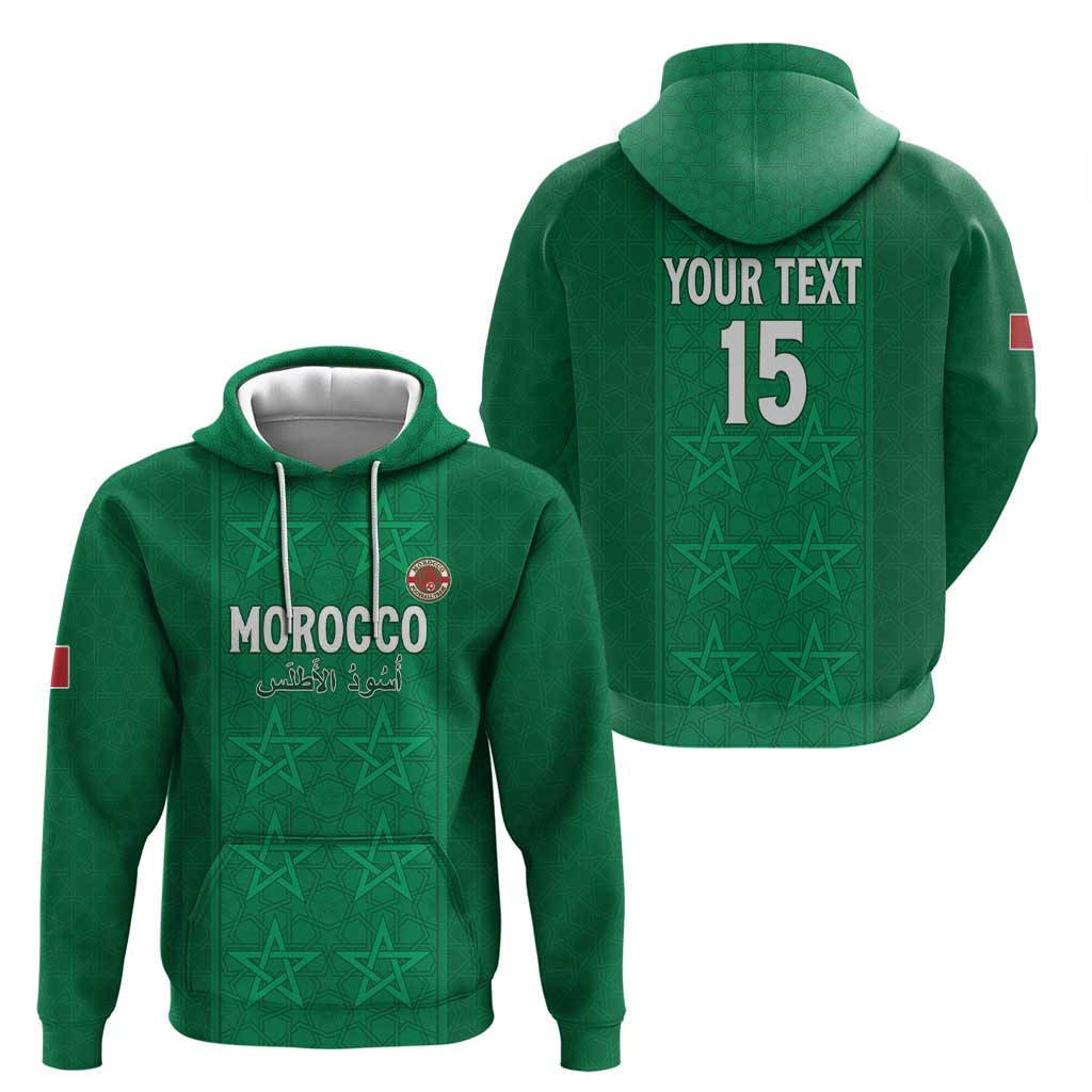 Custom Morocco Football Zip Hoodie Sir Sir Sir