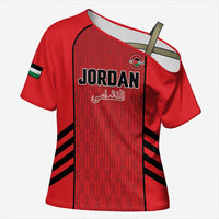 Custom Jordan Football 2026 Cross Shoulder Shirt Desert Falcons Rising - Red