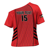 Custom Jordan Football 2026 Cross Shoulder Shirt Desert Falcons Rising - Red