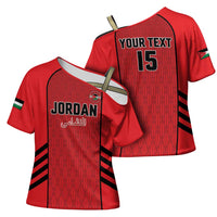 Custom Jordan Football 2026 Cross Shoulder Shirt Desert Falcons Rising - Red