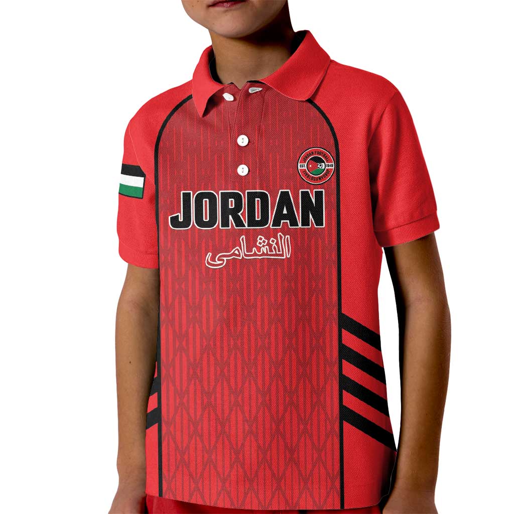 Custom Jordan Football 2026 Kid Polo Shirt Desert Falcons Rising - Red