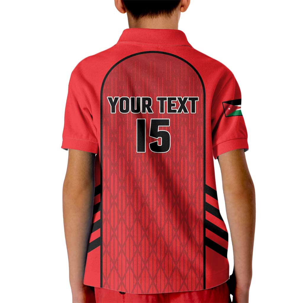 Custom Jordan Football 2026 Kid Polo Shirt Desert Falcons Rising - Red