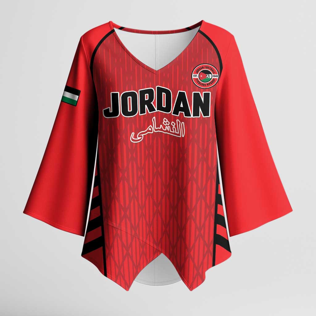Custom Jordan Football 2026 Kimono Sleeve Blouse Desert Falcons Rising - Red