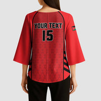 Custom Jordan Football 2026 Kimono Sleeve Blouse Desert Falcons Rising - Red