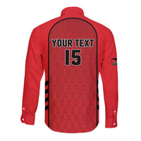 Custom Jordan Football 2026 Long Sleeve Button Shirt Desert Falcons Rising - Red