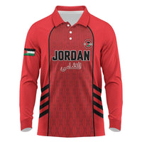 Custom Jordan Football 2026 Long Sleeve Polo Shirt Desert Falcons Rising - Red
