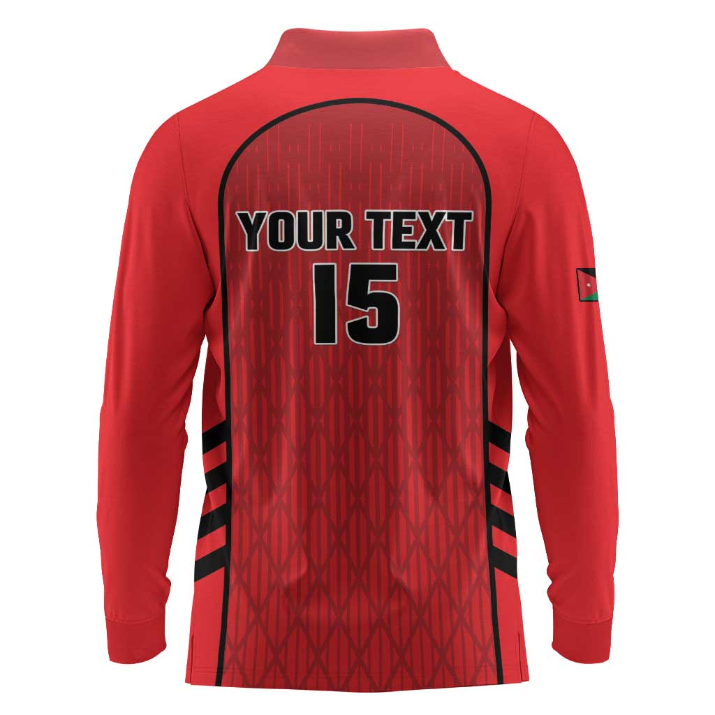 Custom Jordan Football 2026 Long Sleeve Polo Shirt Desert Falcons Rising - Red