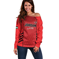 Custom Jordan Football 2026 Off Shoulder Sweater Desert Falcons Rising - Red